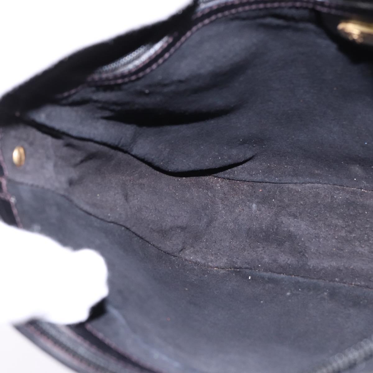 GUCCI Web Sherry Line Bag Leather Black Gold Red 001 406 0552 Auth 147492