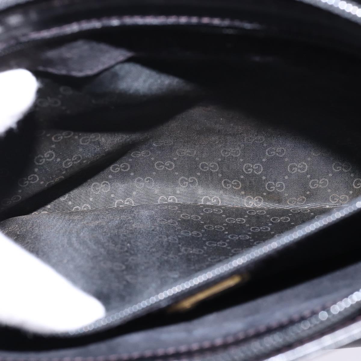 GUCCI Web Sherry Line Bag Leather Black Gold Red 001 406 0552 Auth 147492