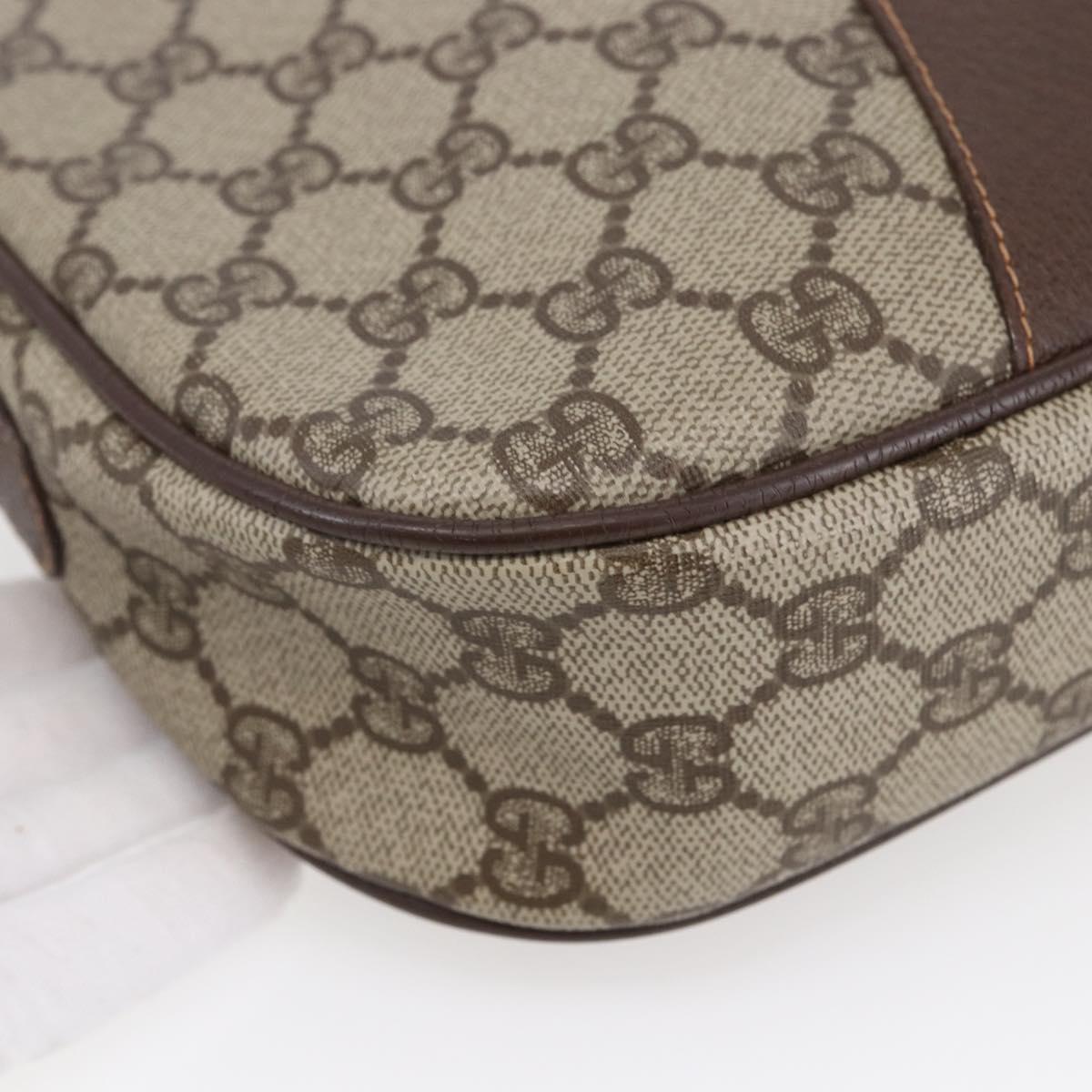 GUCCI GG Supreme Web Sherry Line Clutch Bag Beige Gold 156 01 034 Auth 147494