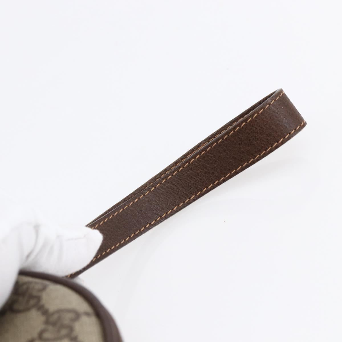 GUCCI GG Supreme Web Sherry Line Clutch Bag Beige Gold 156 01 034 Auth 147494