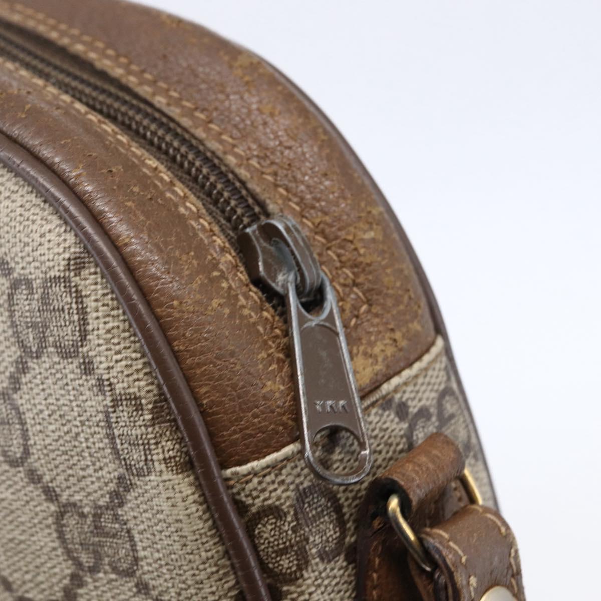 GUCCI GG Supreme Web Sherry Line Clutch Bag PVC Beige Gold 89 01 034 Auth 147495