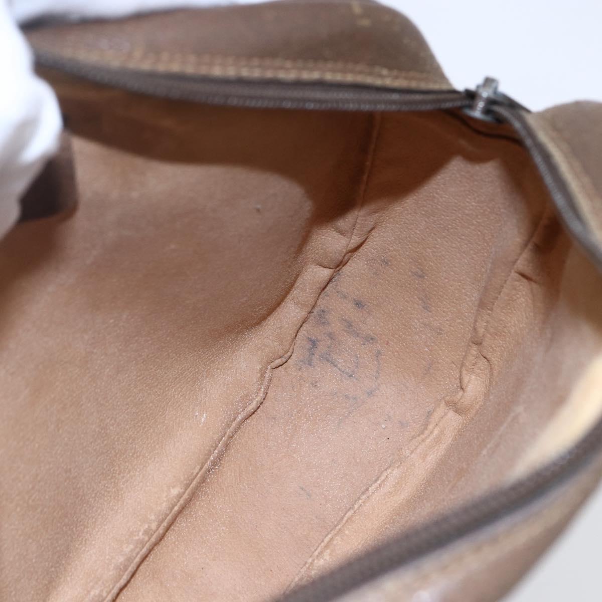 GUCCI GG Supreme Web Sherry Line Clutch Bag PVC Beige Gold 89 01 034 Auth 147495