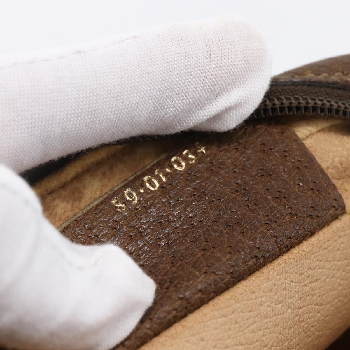 GUCCI GG Supreme Web Sherry Line Clutch Bag PVC Beige Gold 89 01 034 Auth 147495