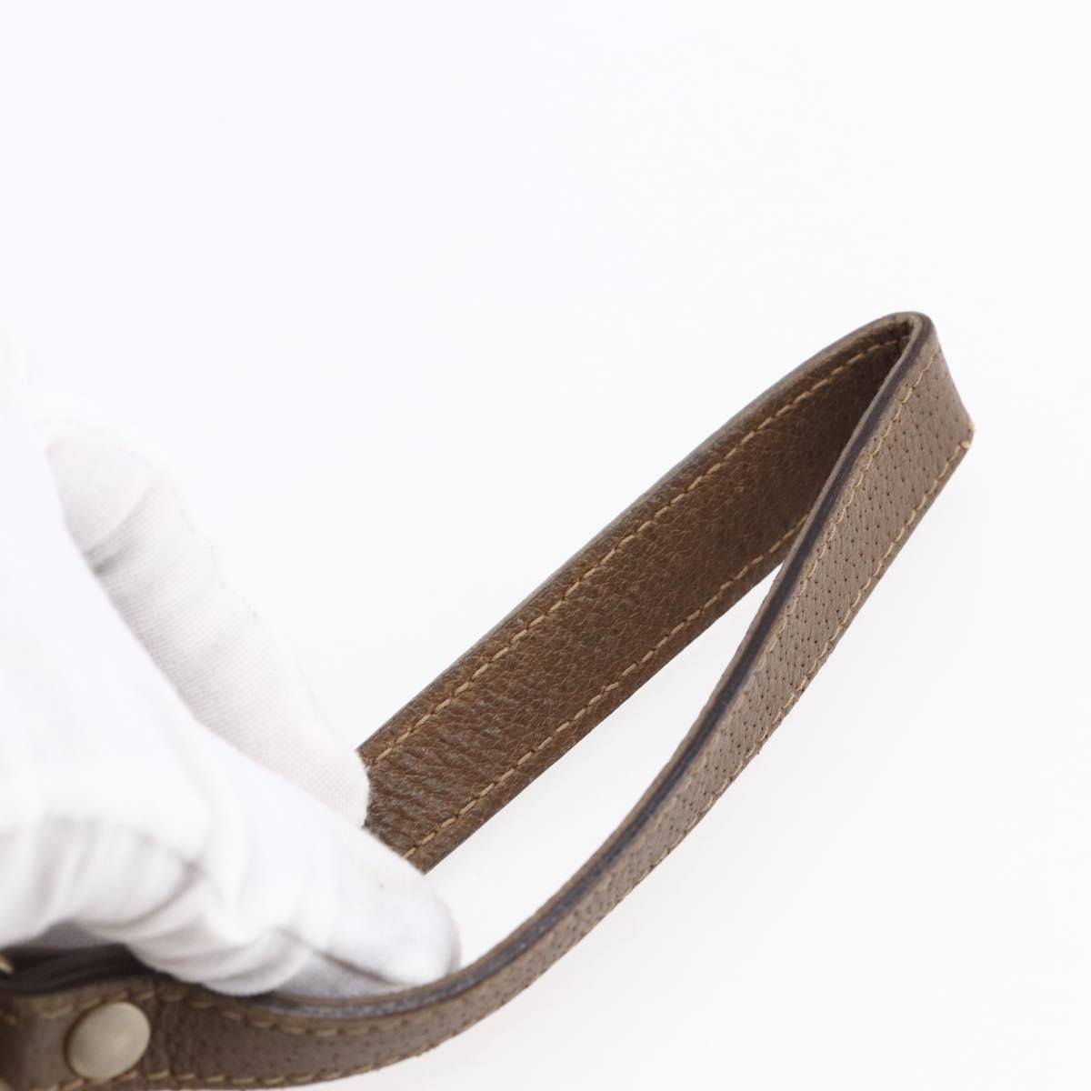 GUCCI GG Supreme Web Sherry Line Clutch Bag PVC Beige Gold 89 01 034 Auth 147495