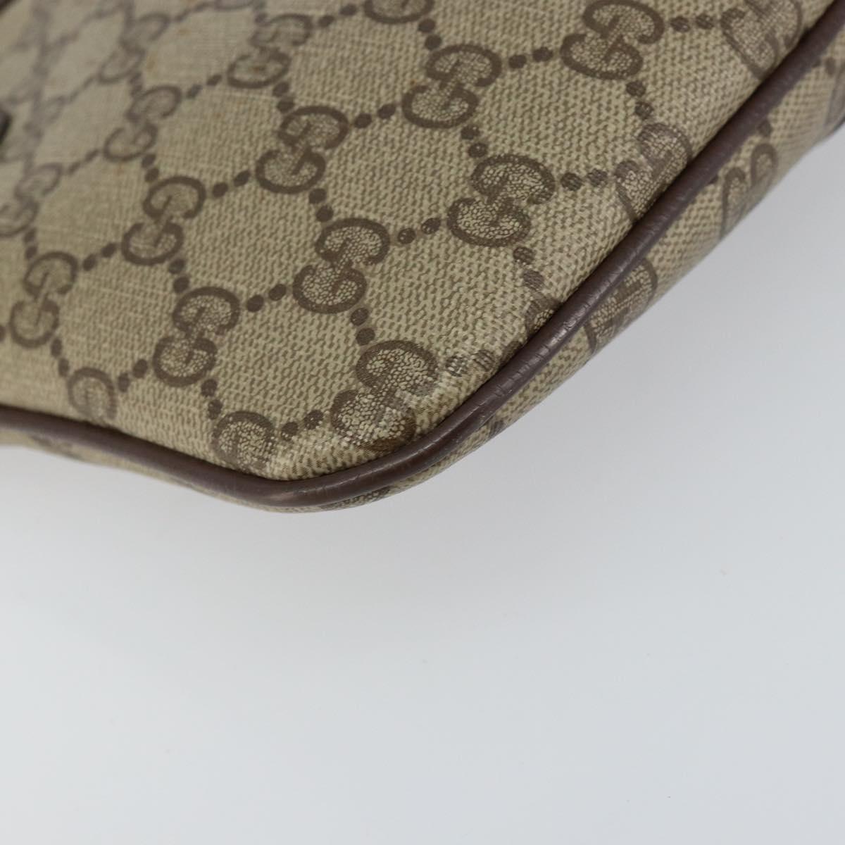 GUCCI GG Supreme Web Sherry Line Bag PVC Beige Gold 904 02 047 Auth 147496