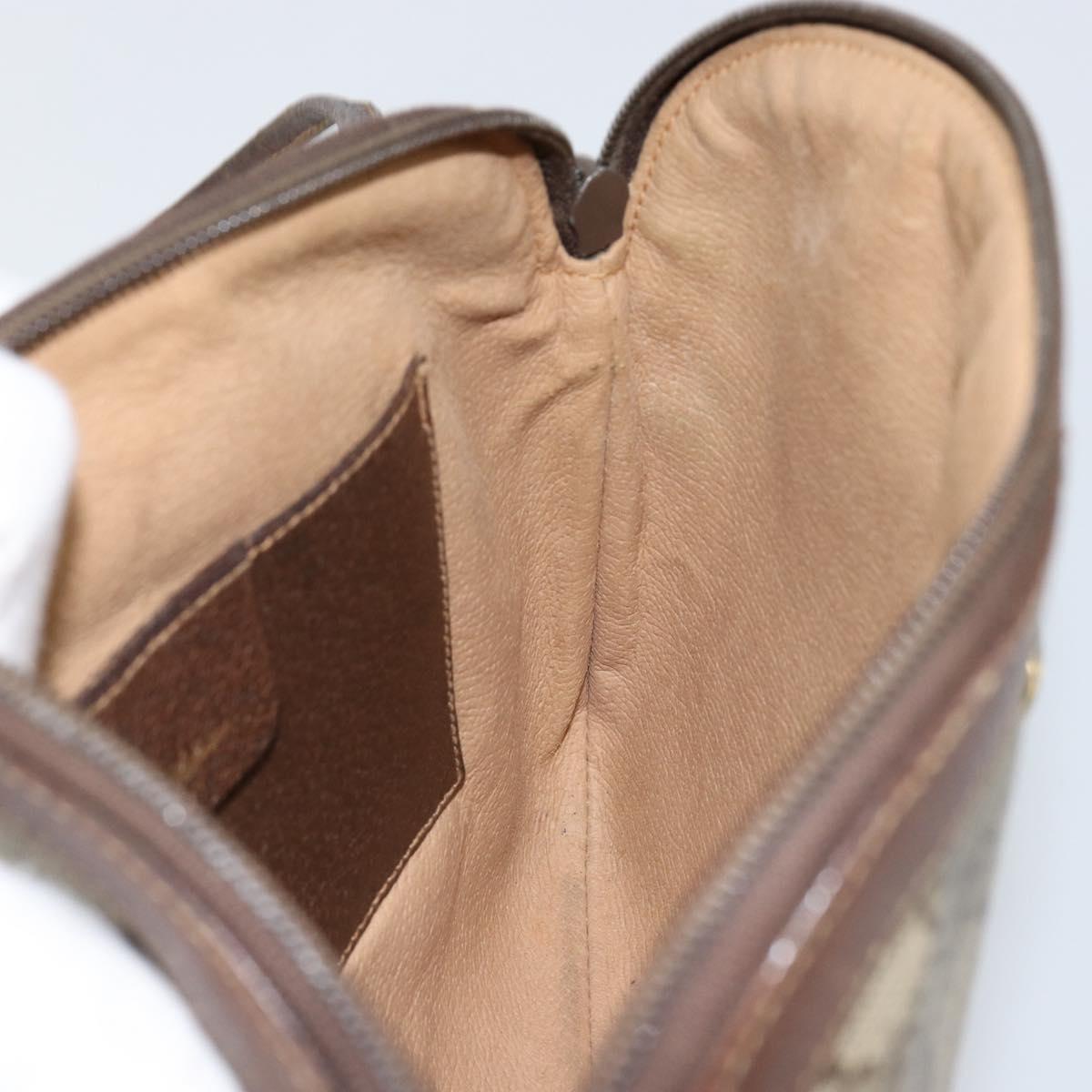 GUCCI GG Supreme Web Sherry Line Bag PVC Beige Gold 904 02 047 Auth 147496