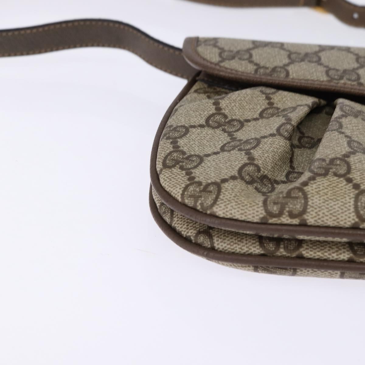 GUCCI GG Supreme Web Sherry Line Shoulder Bag PVC Beige 10 02 051 Auth 147497