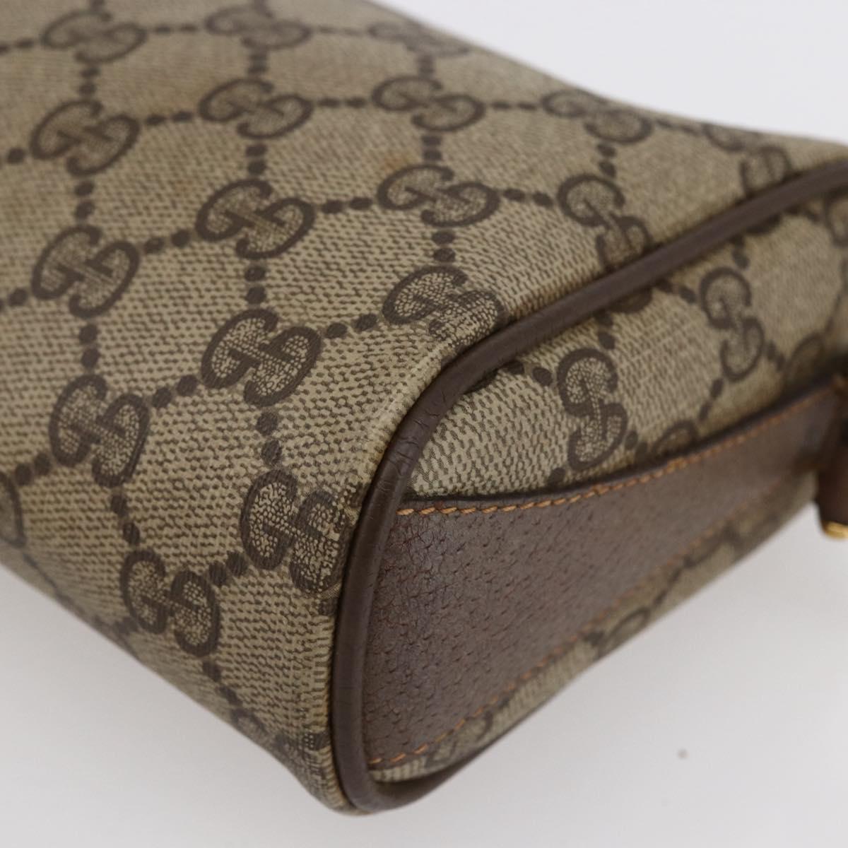 GUCCI GG Supreme Web Sherry Line Bag PVC Beige Gold 89 02 018 Auth 147498