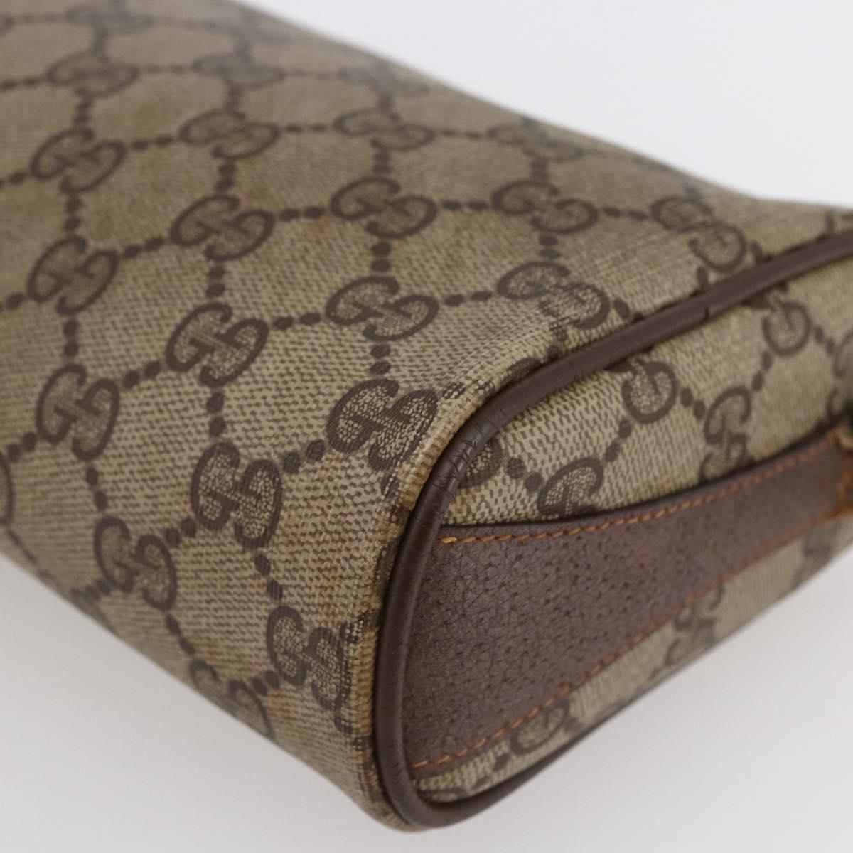 GUCCI GG Supreme Web Sherry Line Bag PVC Beige Gold 89 02 018 Auth 147498