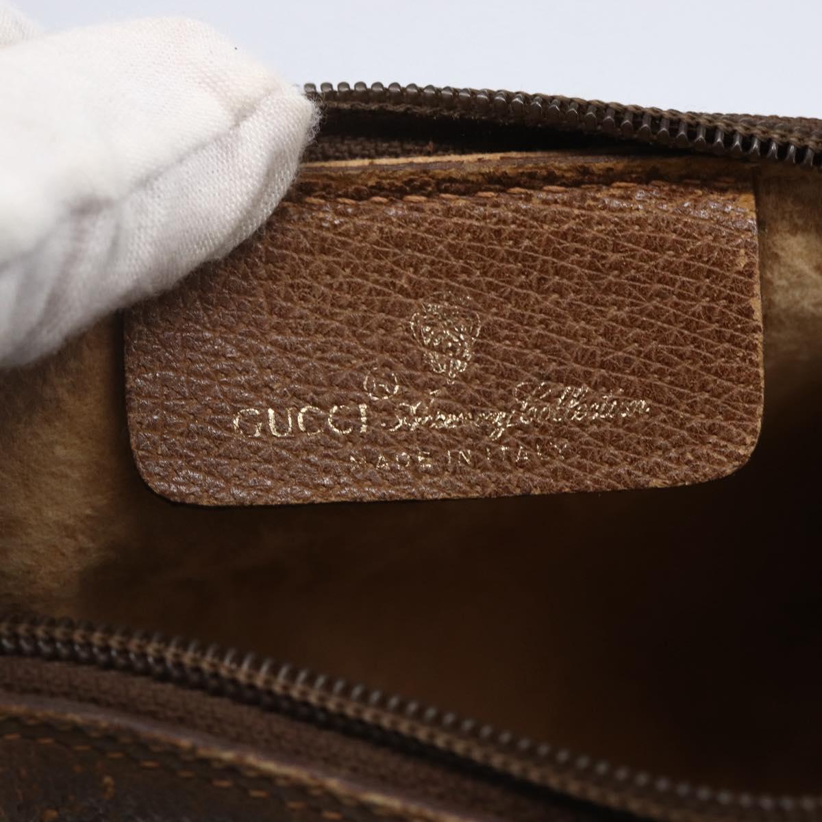 GUCCI GG Supreme Web Sherry Line Bag PVC Beige Gold 89 02 018 Auth 147498