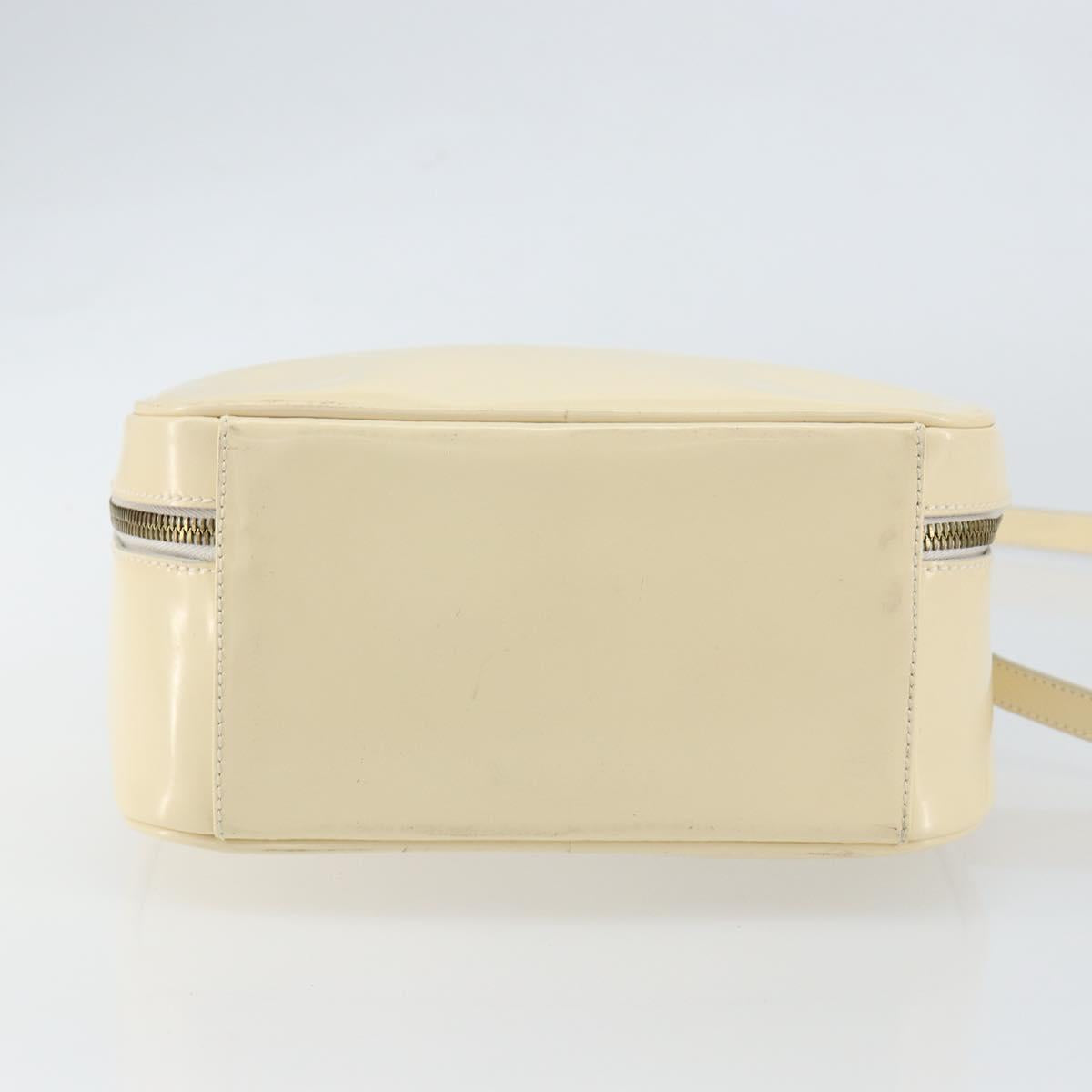 GUCCI Bamboo Hand Bag Enamel 2way Outlet White Gold 000 270 0323 Auth 147500