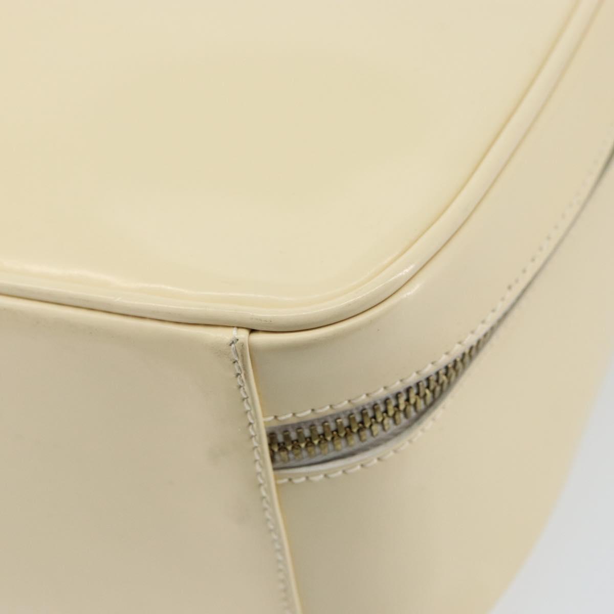 GUCCI Bamboo Hand Bag Enamel 2way Outlet White Gold 000 270 0323 Auth 147500