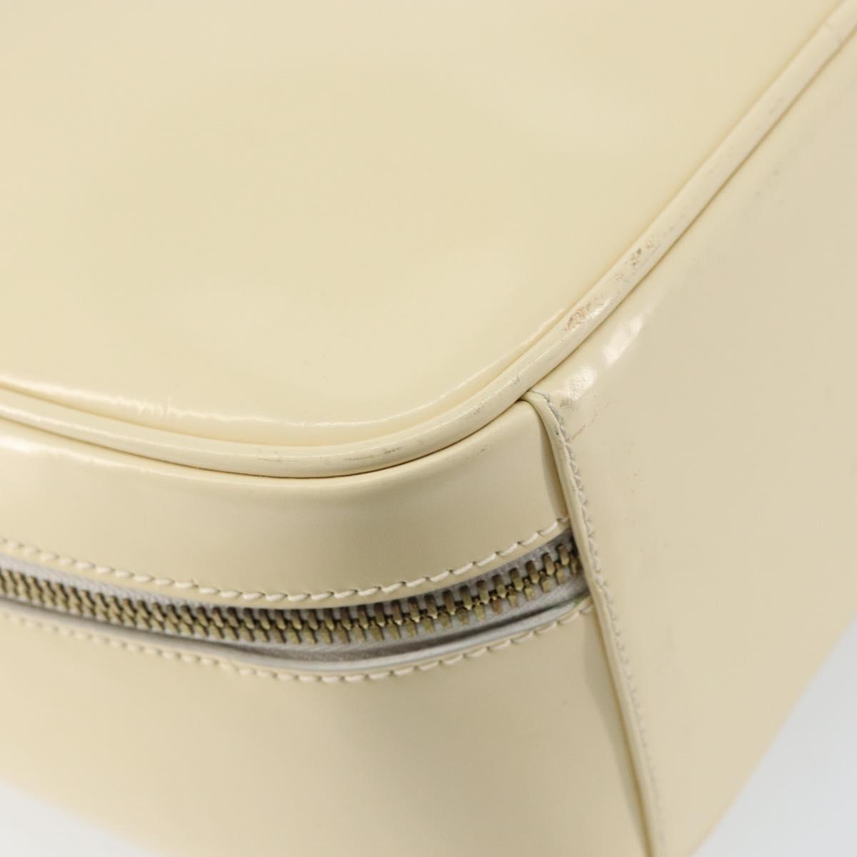 GUCCI Bamboo Hand Bag Enamel 2way Outlet White Gold 000 270 0323 Auth 147500