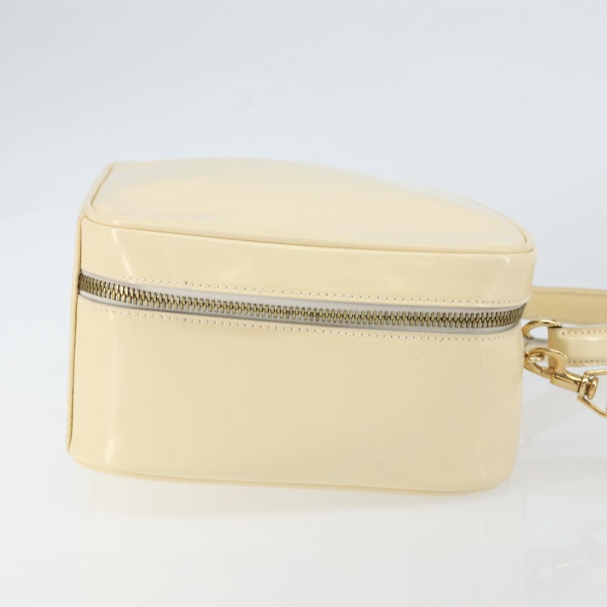 GUCCI Bamboo Hand Bag Enamel 2way Outlet White Gold 000 270 0323 Auth 147500