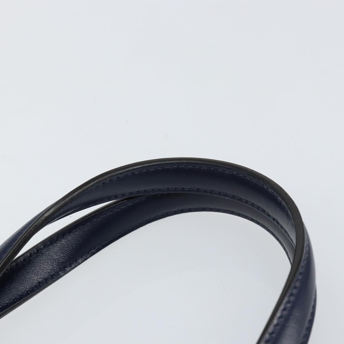 Salvatore Ferragamo Vala Hand Bag Nylon Navy Gold Auth 147506