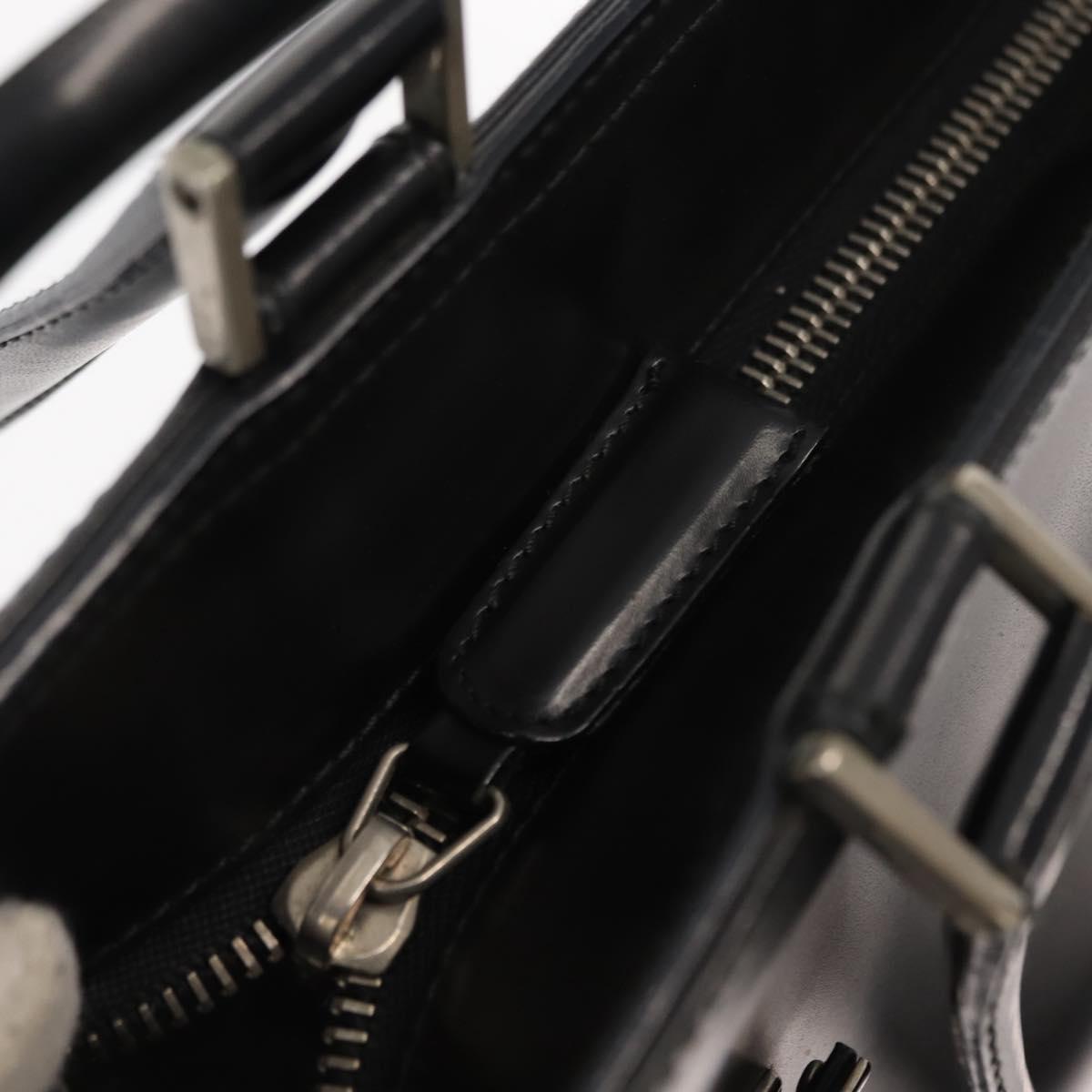 Salvatore Ferragamo Gancini Hand Bag Leather 2way Black Silver Auth 147509