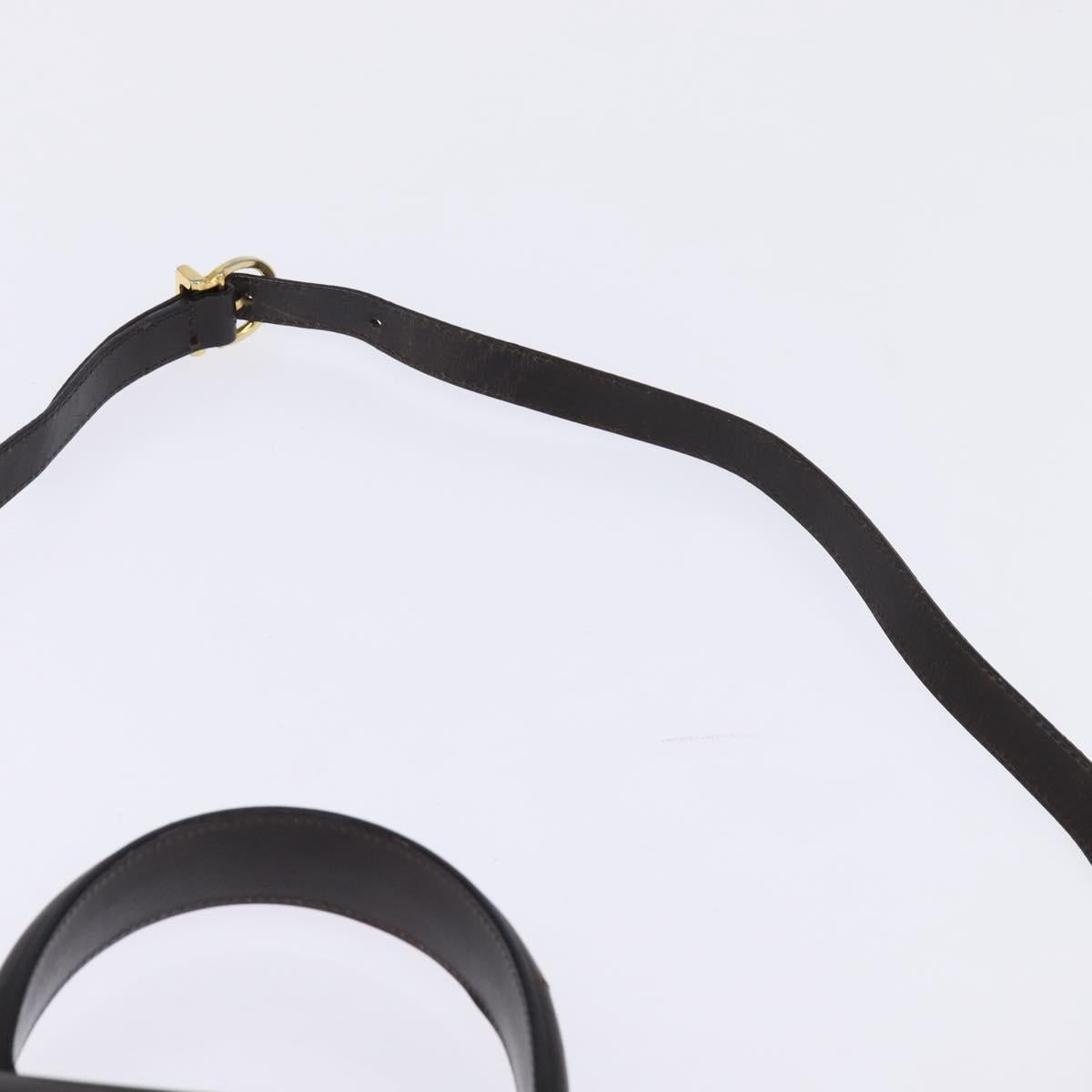 Salvatore Ferragamo Gancini Hand Bag Leather 2way Brown Gold Auth 147511