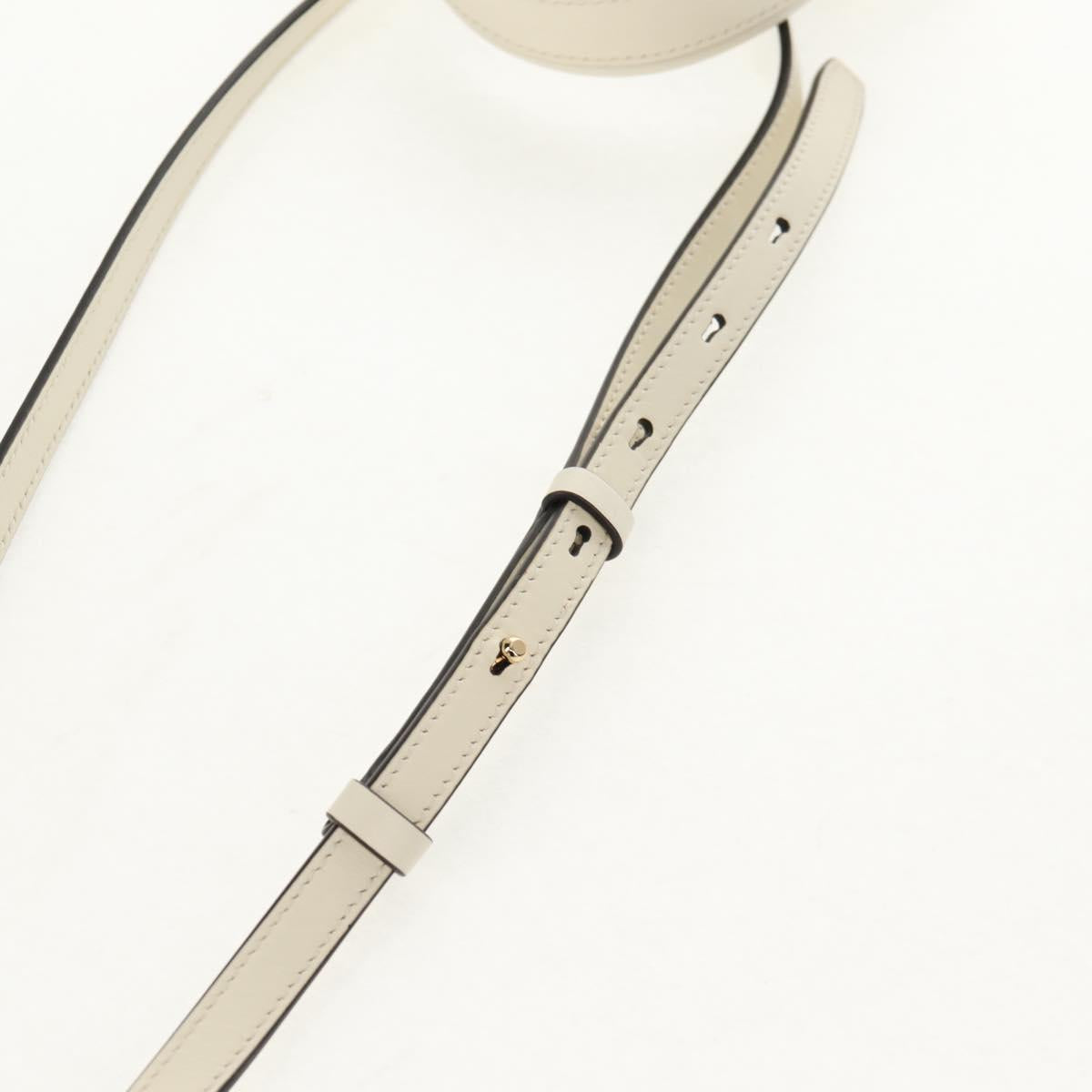 Salvatore Ferragamo Gancini Hand Bag Leather 2way White Gold Auth 147514M