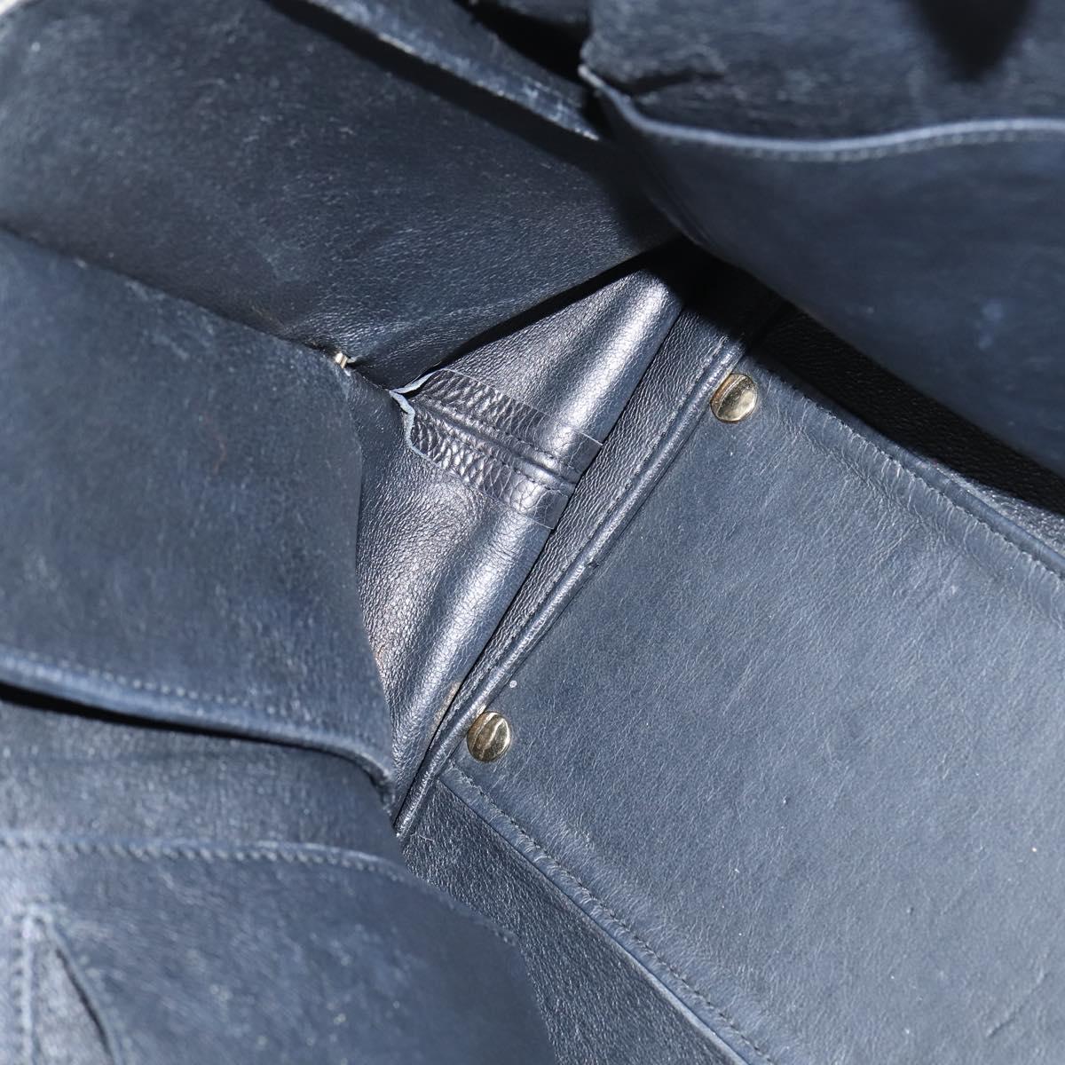 Salvatore Ferragamo Gancini Sophia Hand Bag Leather 2way Black Gold Auth 147516