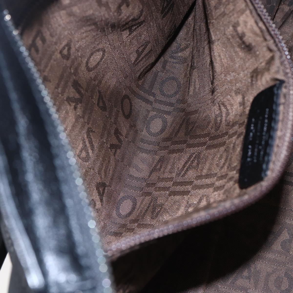 Salvatore Ferragamo Gancini Tote Bag Leather Black Silver Auth 147518