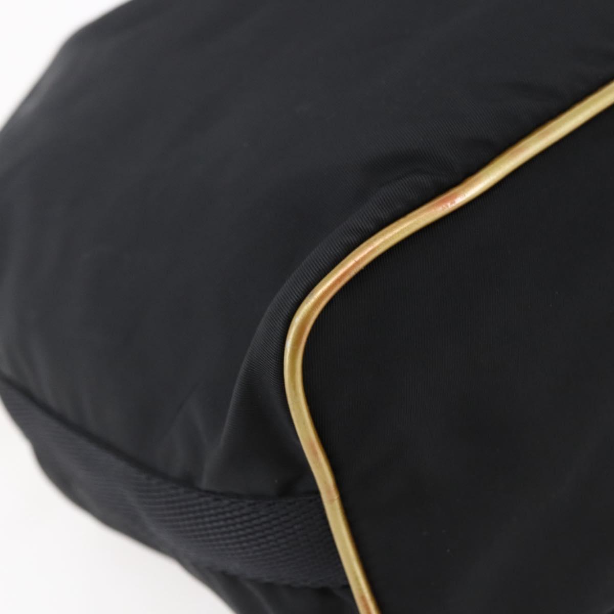 PRADA Hand Bag Nylon Black Silver Auth 147526