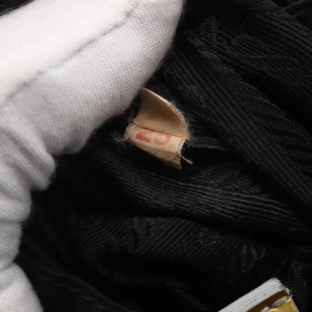 PRADA Hand Bag Nylon Black Silver Auth 147526