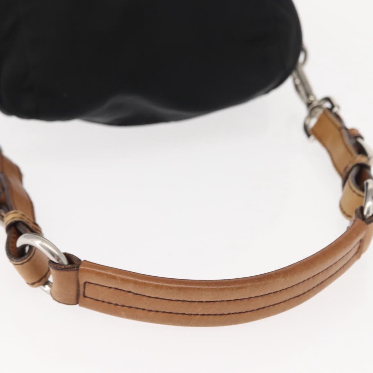 PRADA Shoulder Bag Nylon Black Silver Auth 147527