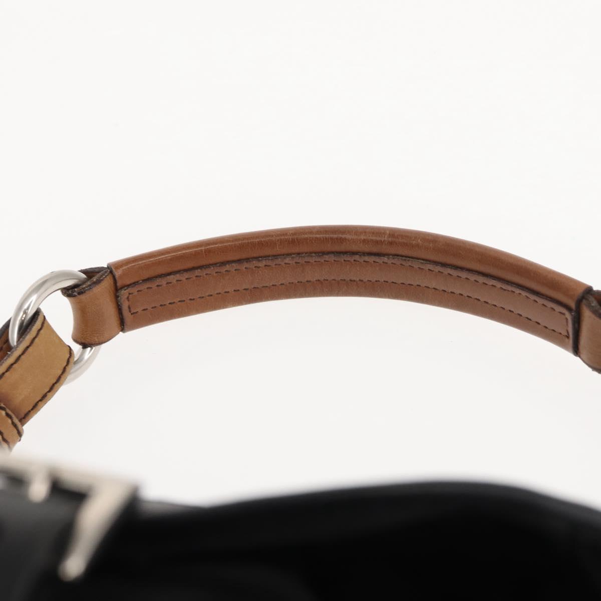 PRADA Shoulder Bag Nylon Black Silver Auth 147527