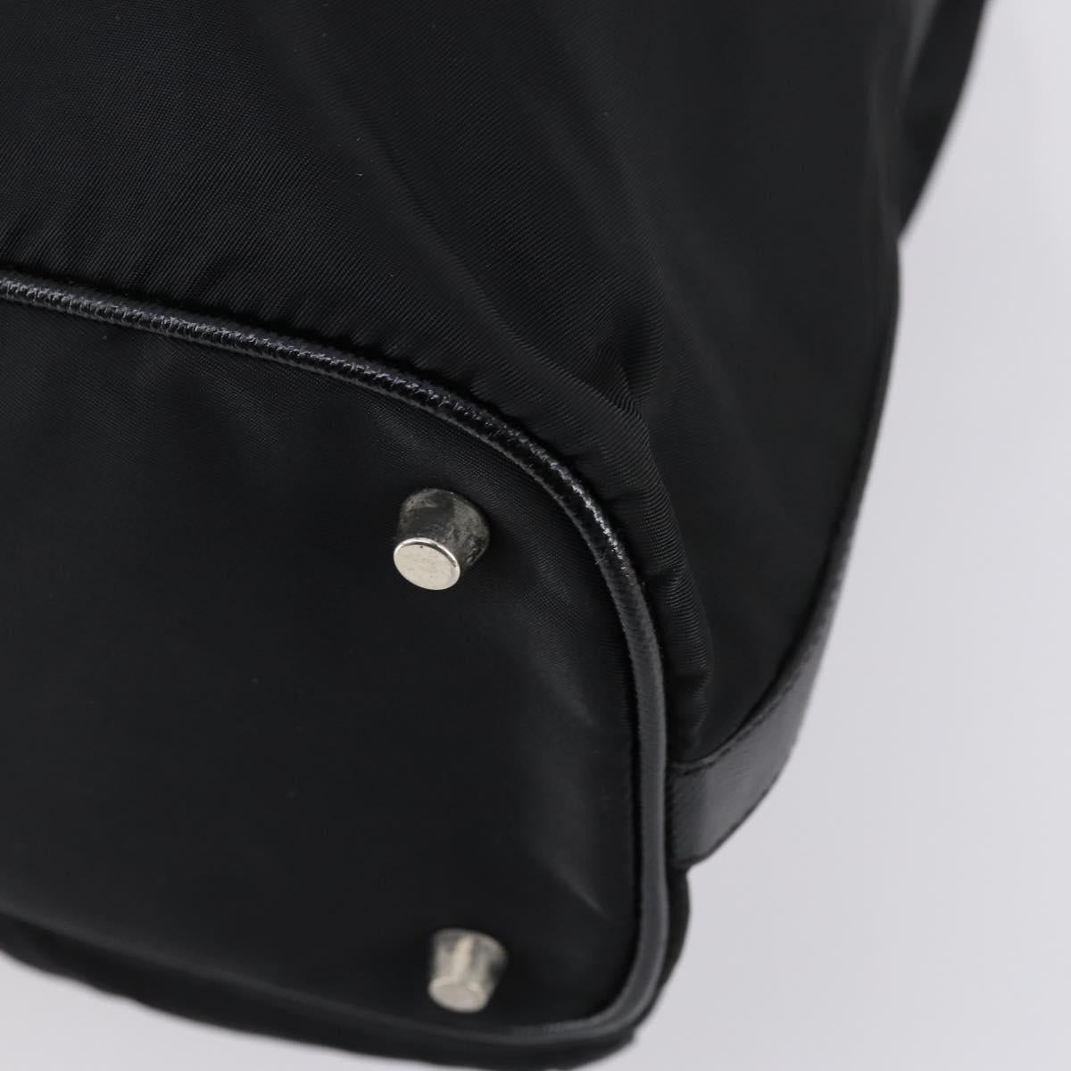 PRADA Shoulder Bag Nylon Black Silver Auth 147531