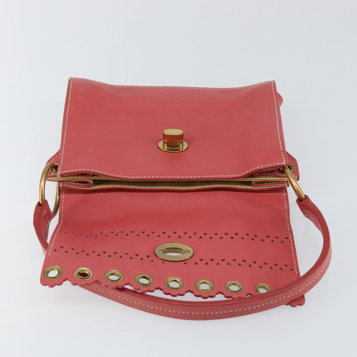 Miu Miu Shoulder Bag Leather Pink Gold Auth 147535