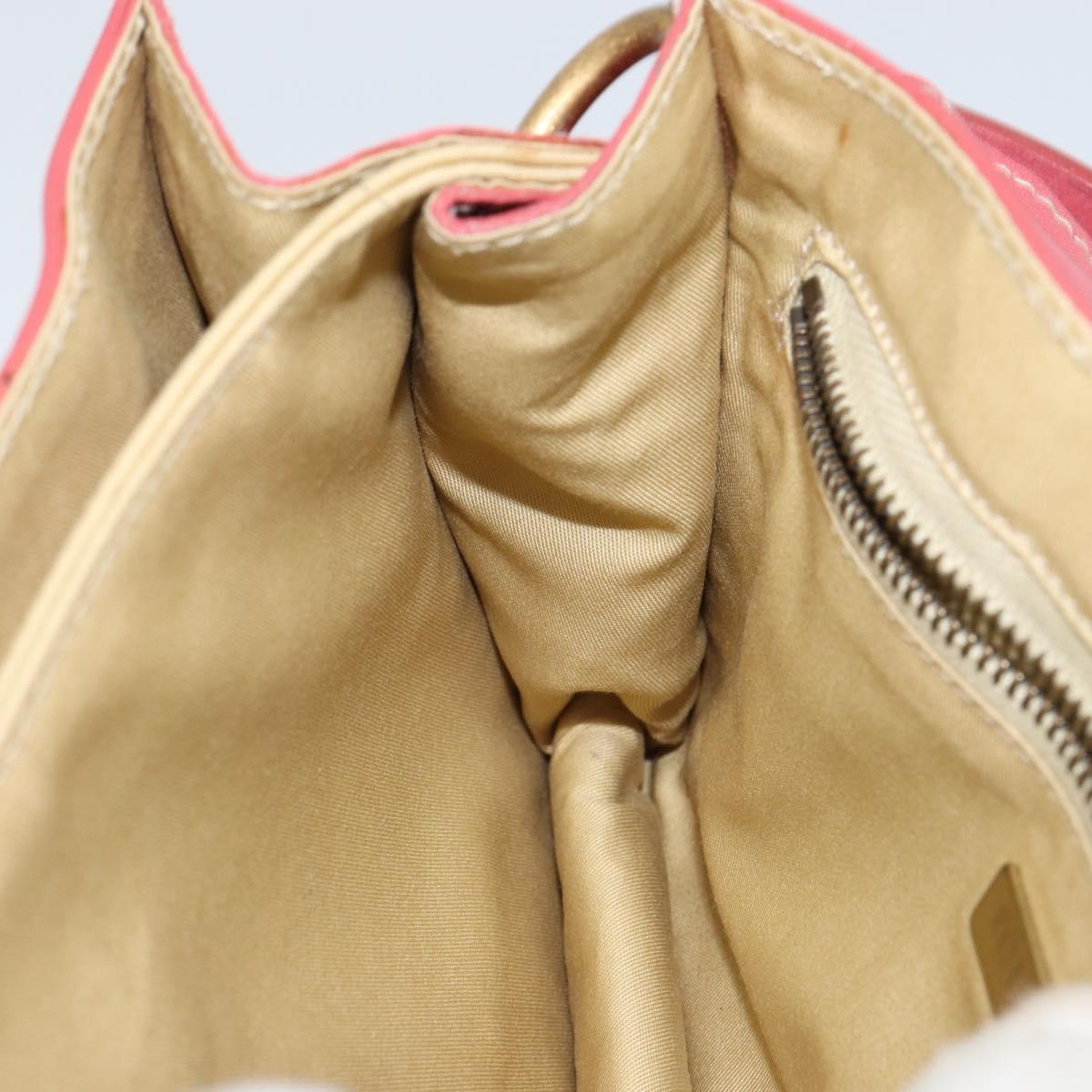 Miu Miu Shoulder Bag Leather Pink Gold Auth 147535