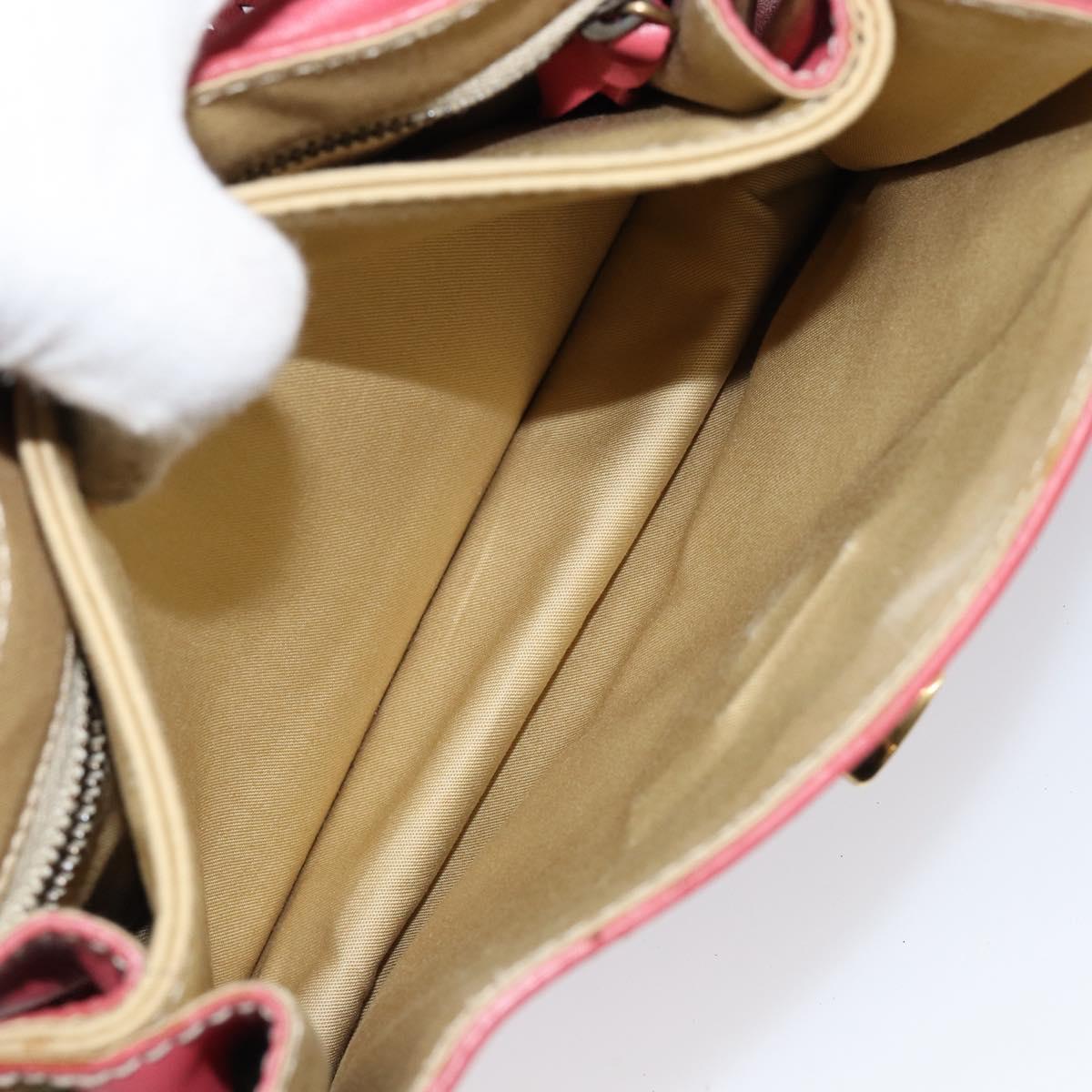 Miu Miu Shoulder Bag Leather Pink Gold Auth 147535