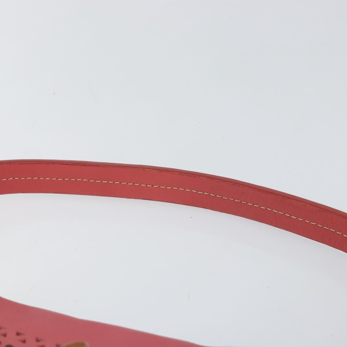 Miu Miu Shoulder Bag Leather Pink Gold Auth 147535