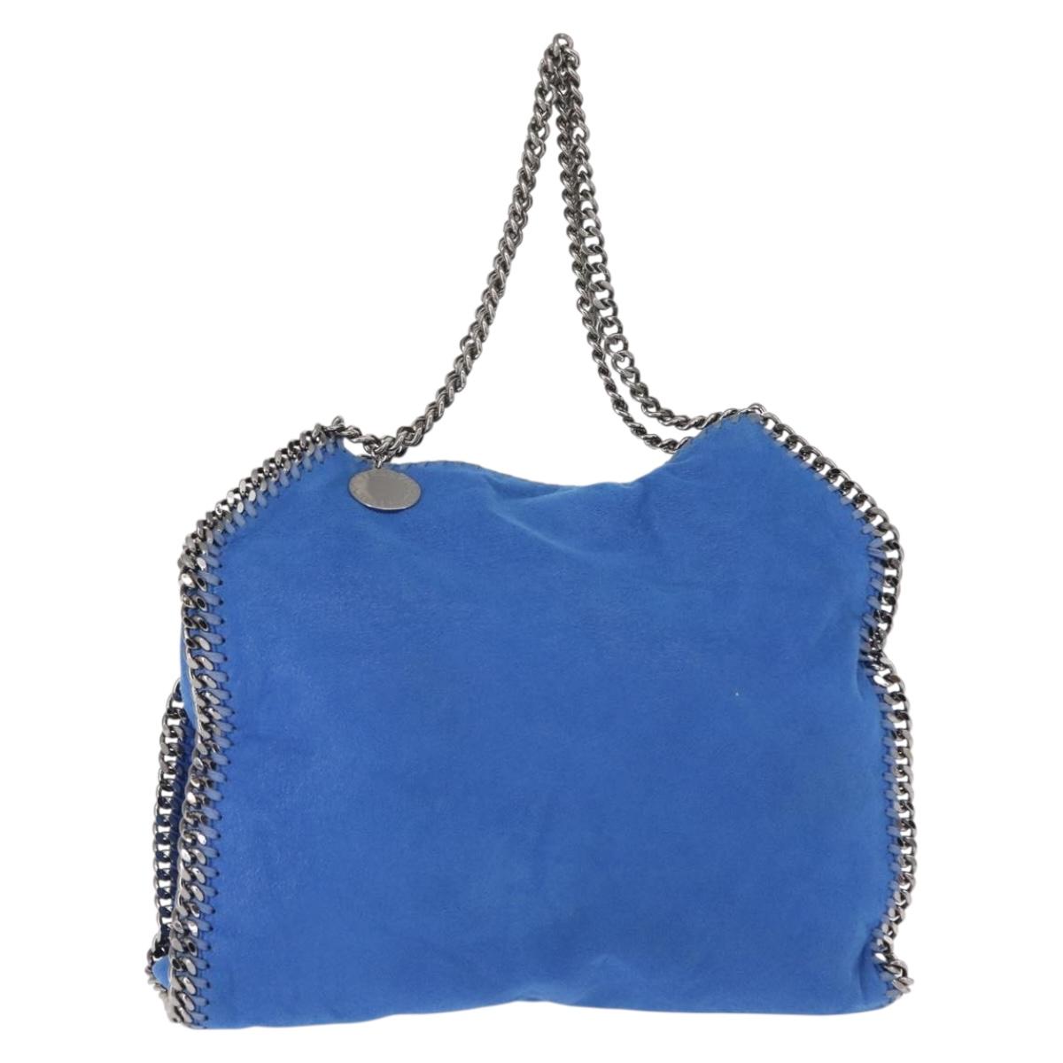 Stella MacCartney Falabella Chain Bag Polyester Blue Silver 261063 Auth 147537