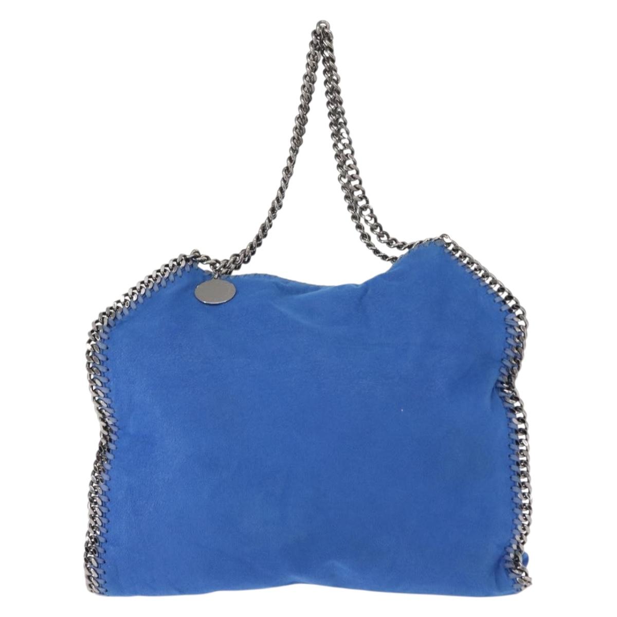 Stella MacCartney Falabella Chain Bag Polyester Blue Silver 261063 Auth 147537