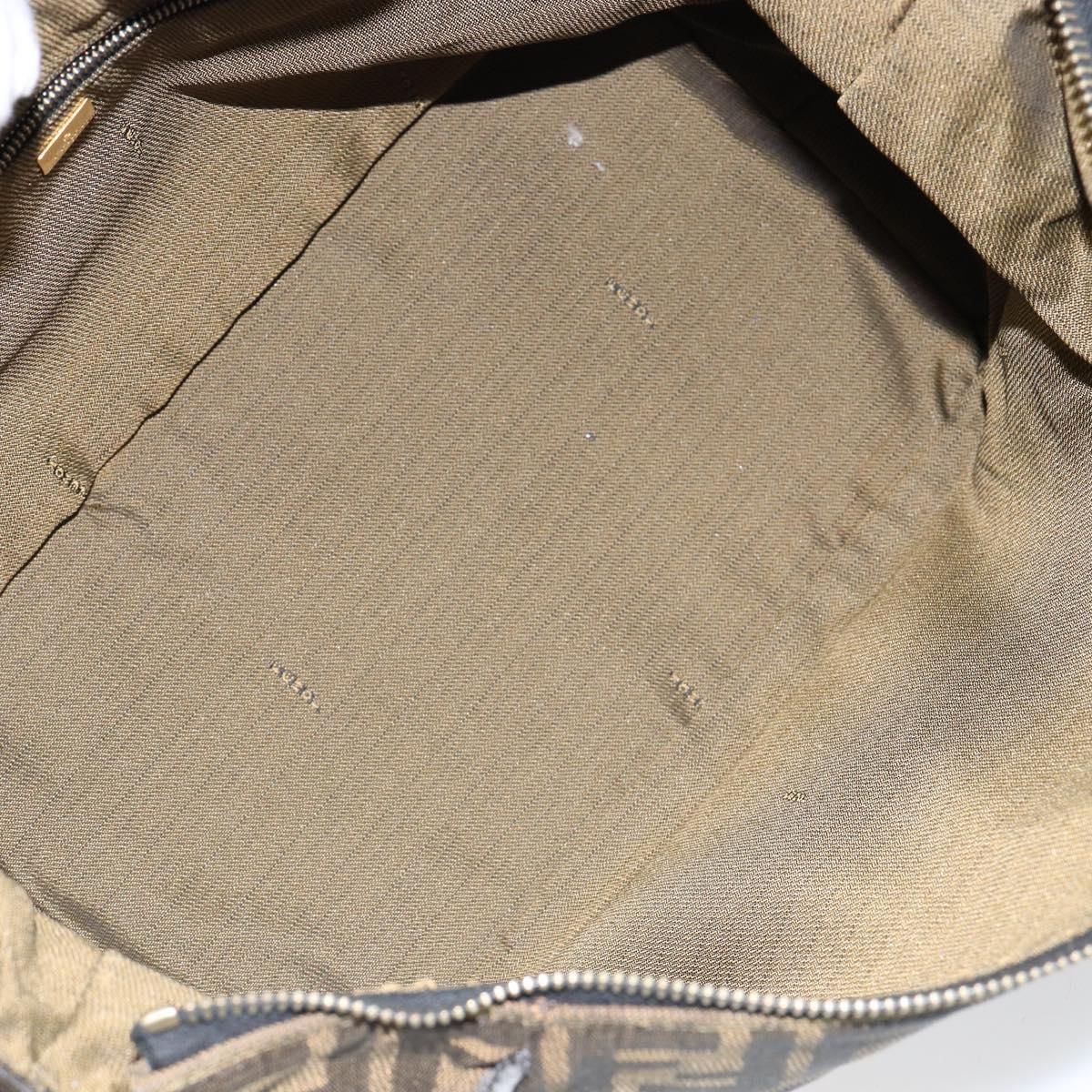 FENDI Zucca Canvas Vanity Bag Black Brown Auth 147539