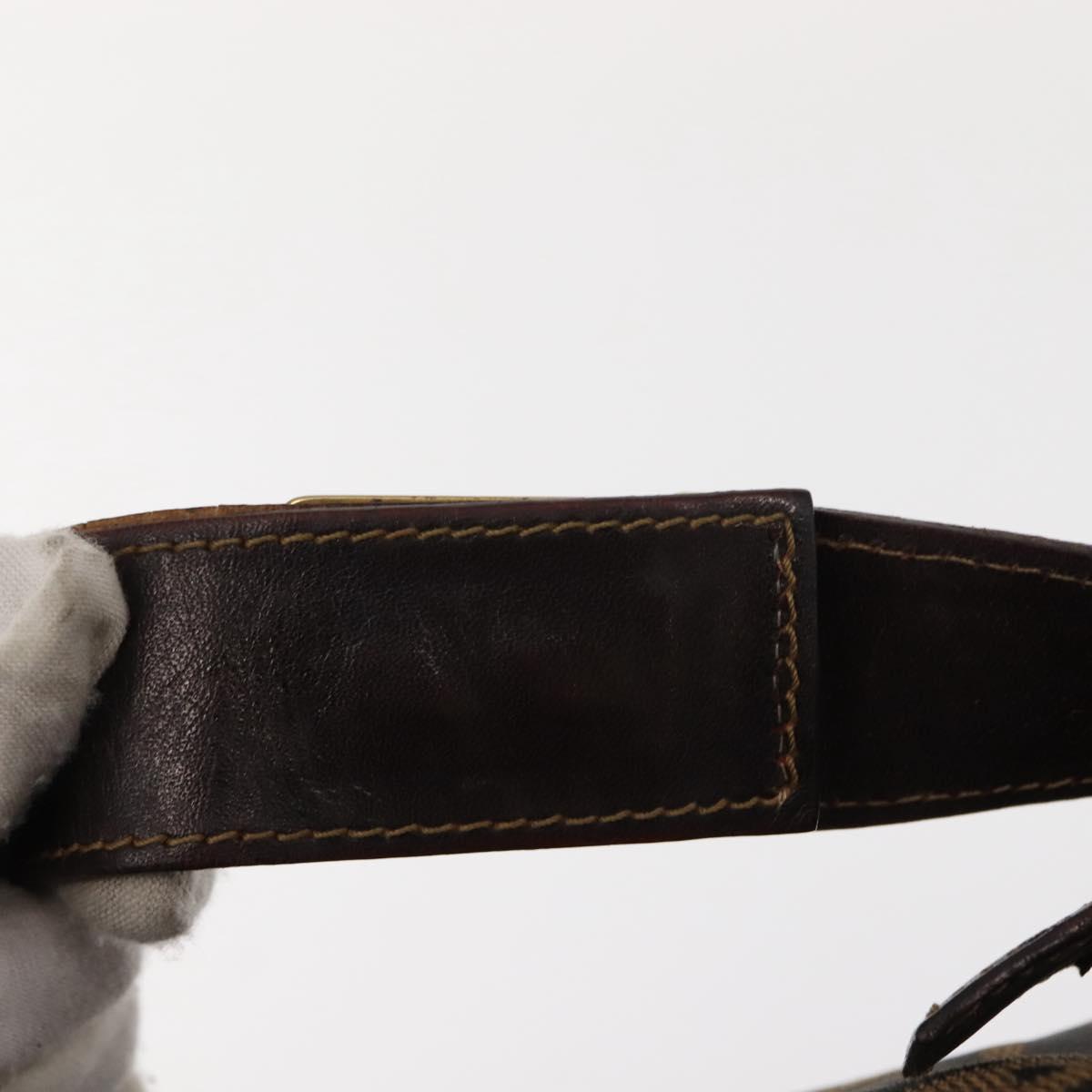 FENDI Zucca Canvas Vanity Bag Black Brown Auth 147545