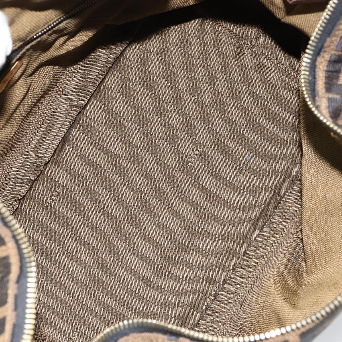 FENDI Zucca Canvas Vanity Bag Black Brown Auth 147546