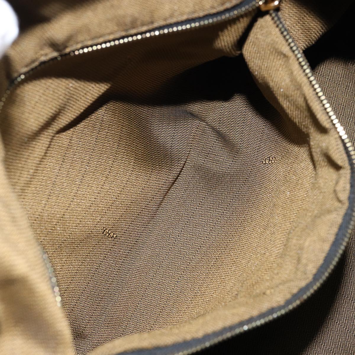 FENDI Zucca Canvas Vanity Bag Black Brown Auth 147546