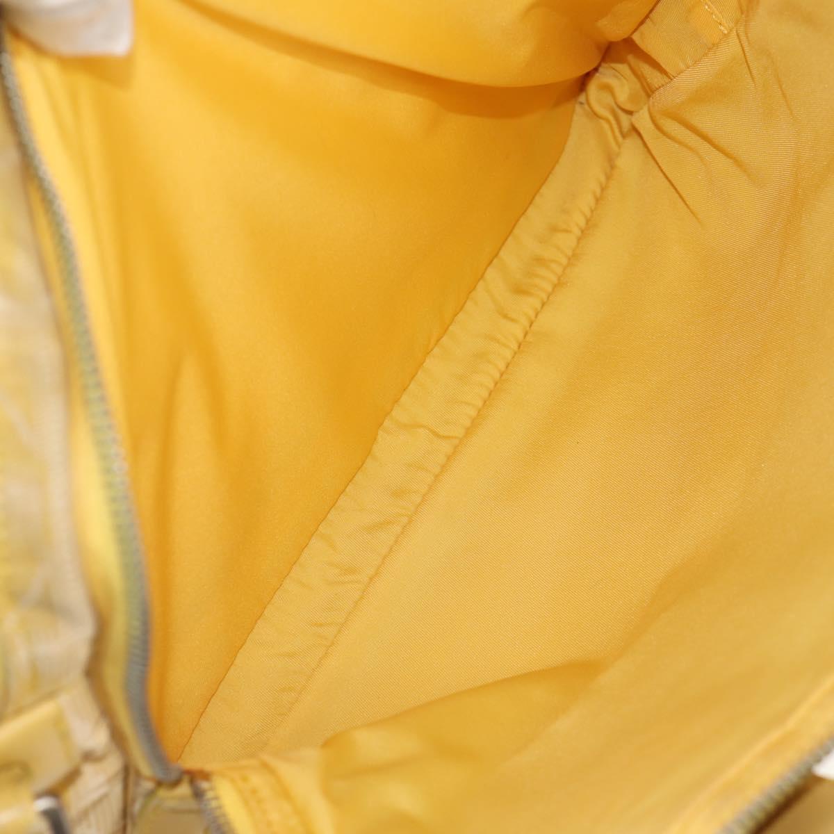 CHANEL New Travel Line Hand Bag Nylon 2way Yellow Silver CC Auth 147551