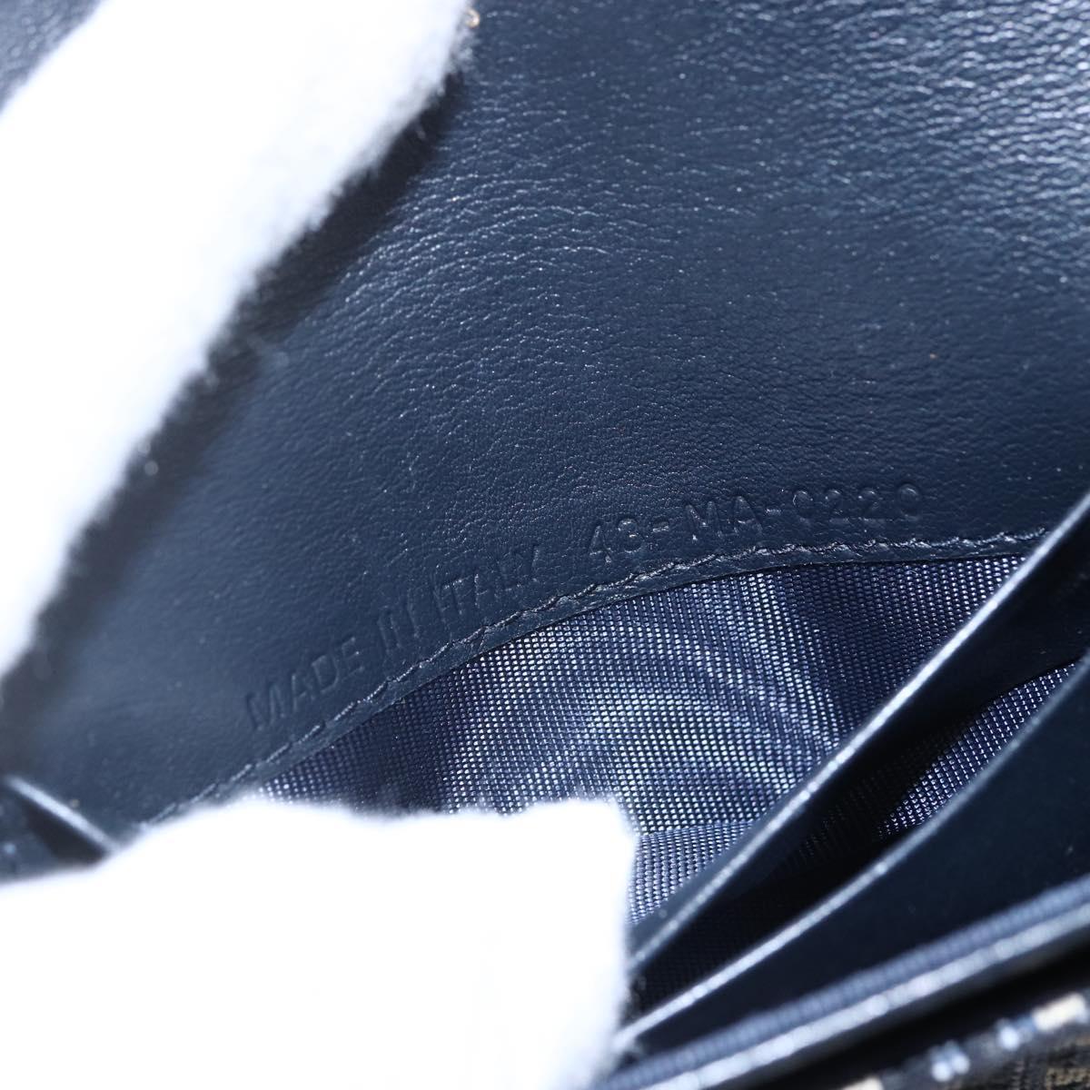 Christian Dior Trotter Canvas Saddle Coin Card Case Navy Auth 147559