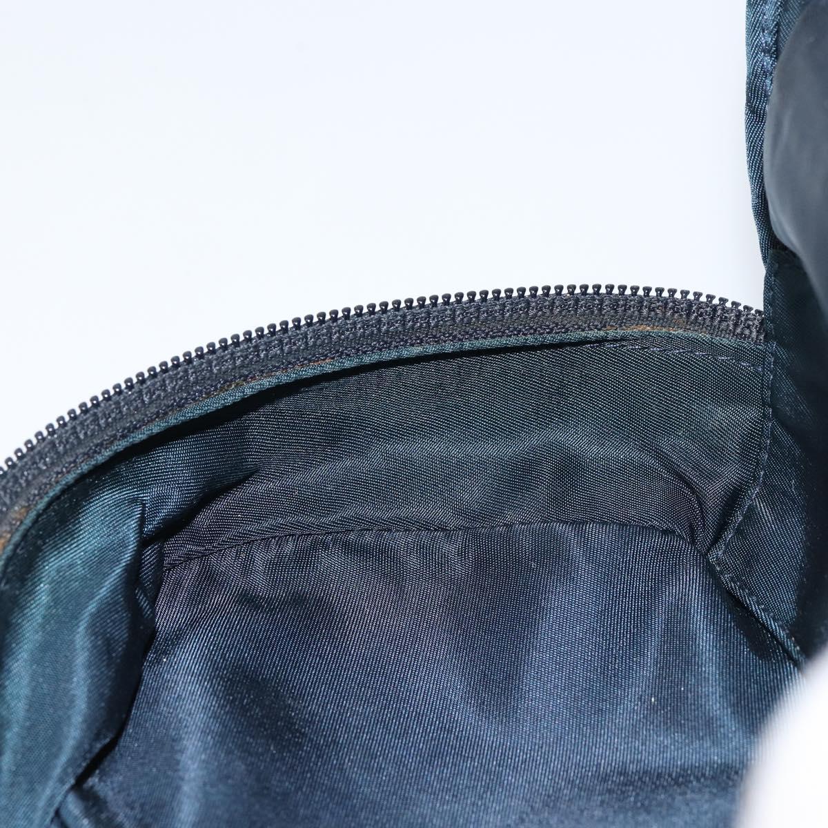Christian Dior Trotter Canvas Saddle Pouch Blue Gold Auth 147560