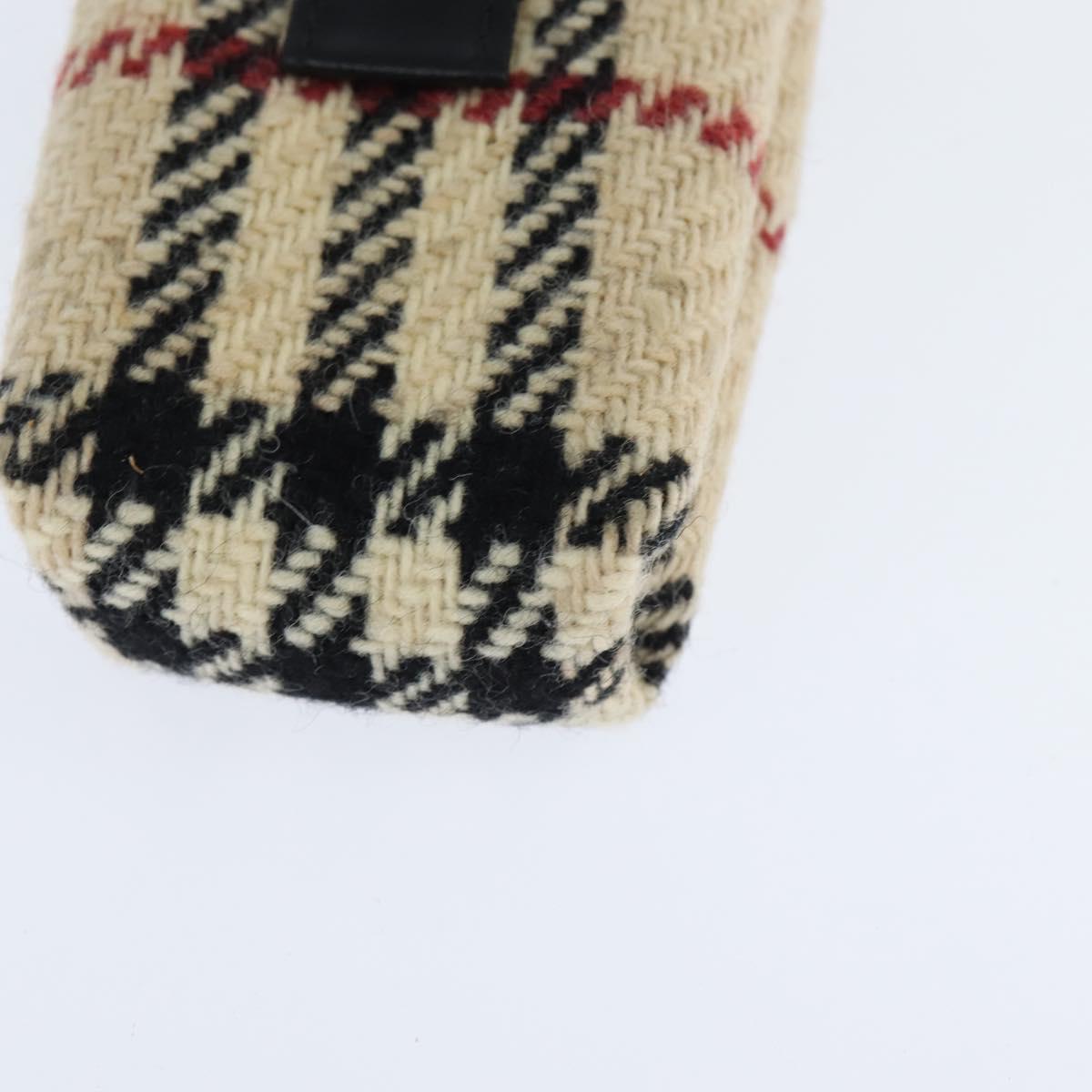 BURBERRY Nova Check Shoulder Pouch Canvas Beige Auth 147566