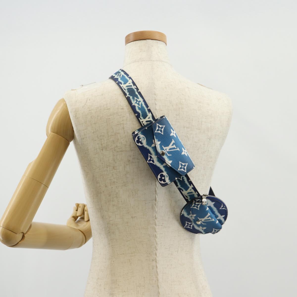 LOUIS VUITTON Monogram Escal Ceinture Belt 37.6"" Blue M0253W LV Auth 147571M