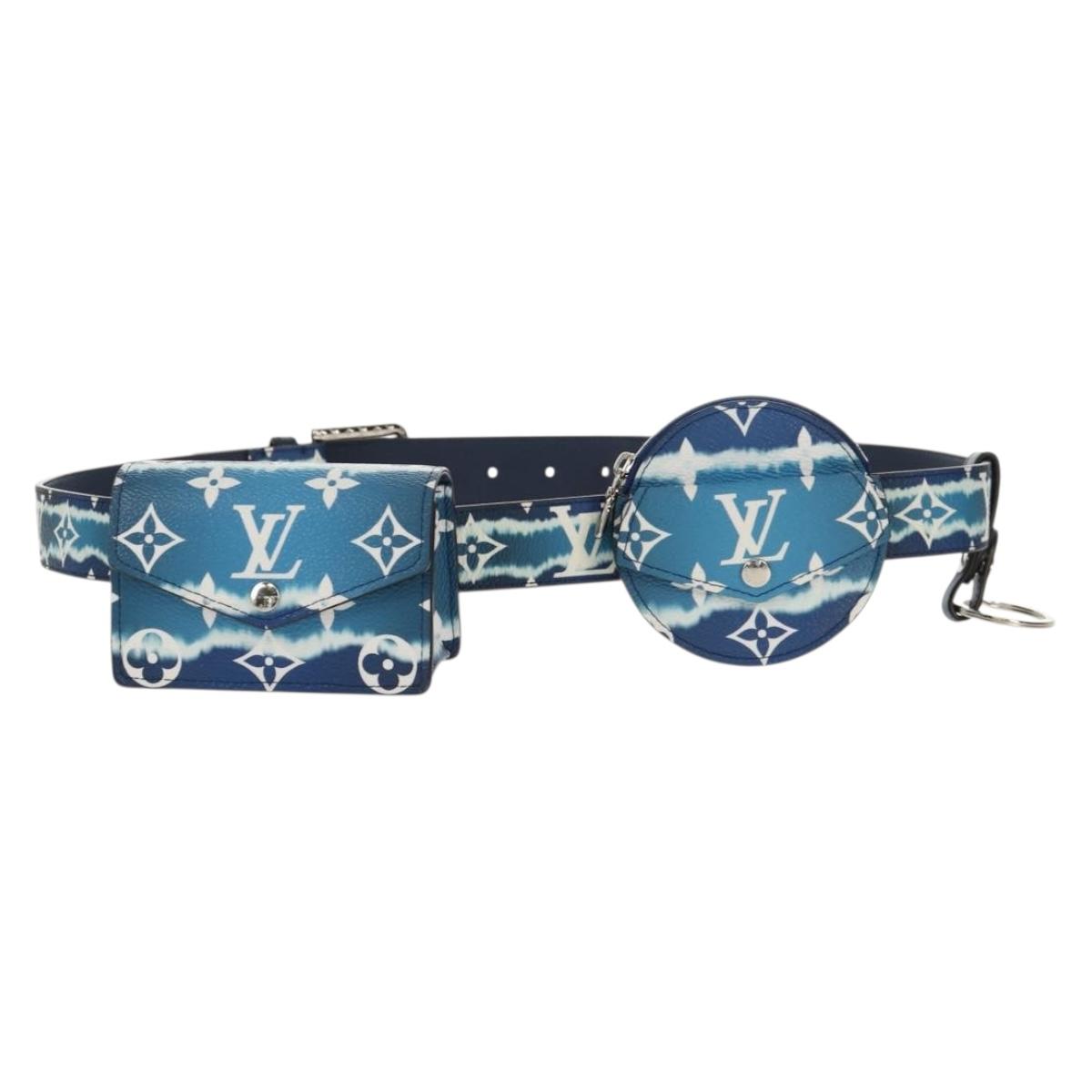 LOUIS VUITTON Monogram Escal Ceinture Belt 37.6"" Blue M0253W LV Auth 147571M