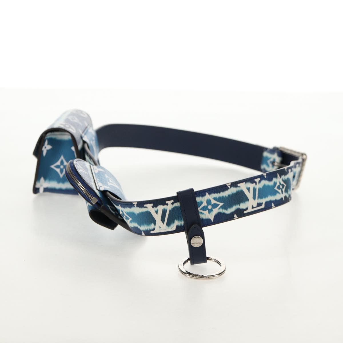 LOUIS VUITTON Monogram Escal Ceinture Belt 37.6"" Blue M0253W LV Auth 147571SM