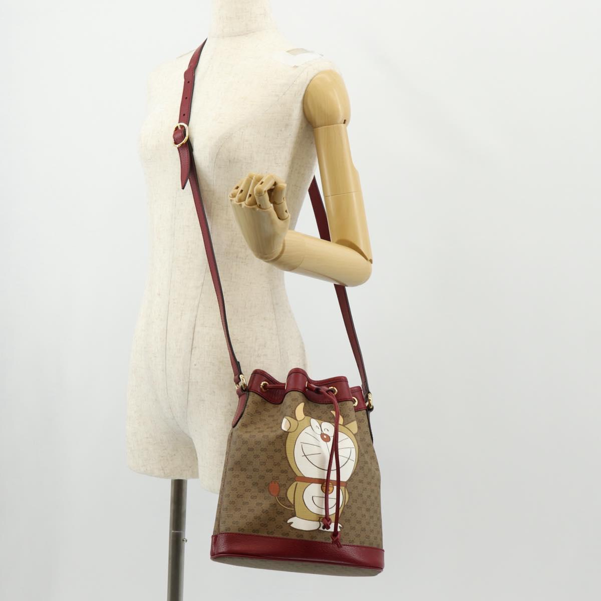 GUCCI Micro GG Supreme Doraemon Collaboration Bag PVC Beige 655597 Auth 147572SM