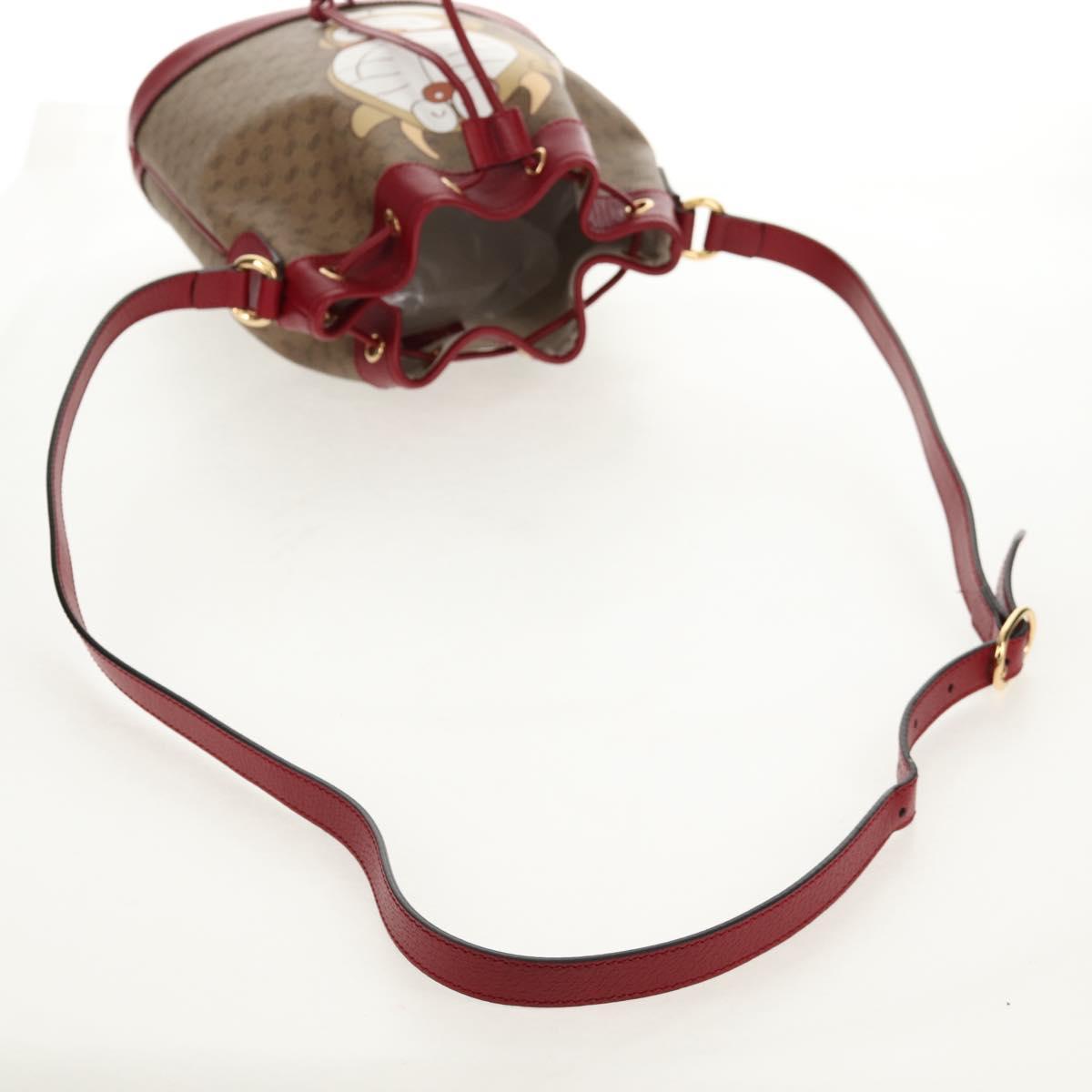 GUCCI Micro GG Supreme Doraemon Collaboration Bag PVC Beige 655597 Auth 147572M