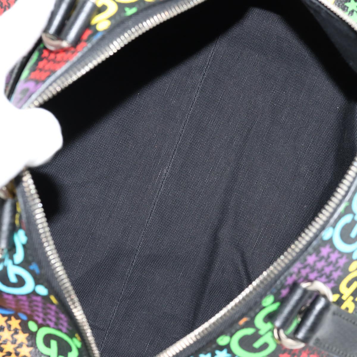 GUCCI GG Psychedelic Boston Bag PVC 2way Multicolor Silver 587866 Auth 147573SAM