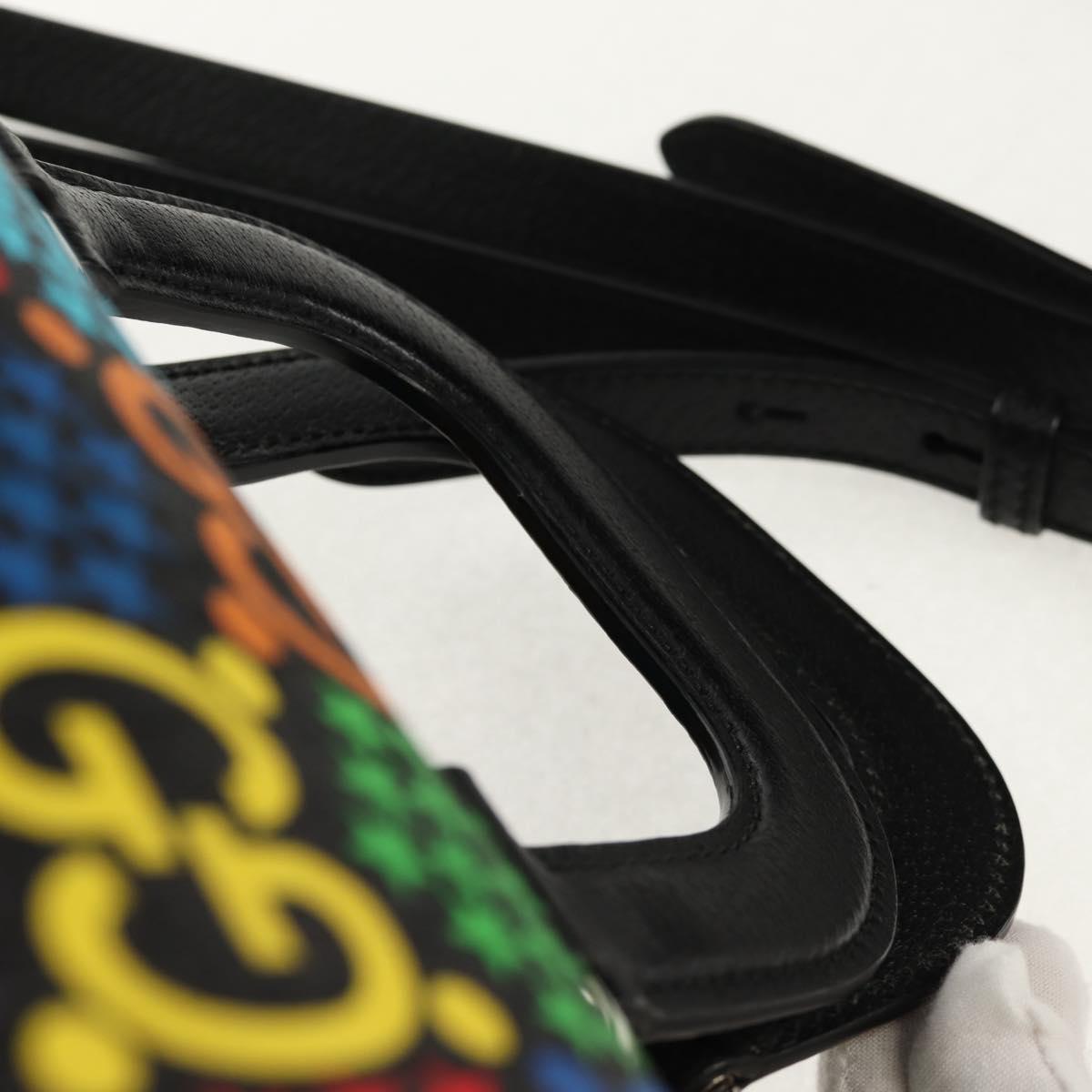 GUCCI GG Psychedelic Boston Bag PVC 2way Multicolor Silver 587866 Auth 147573M